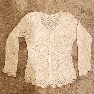 VINTAGE LACE LIKE CROCHETED CARDIGAN